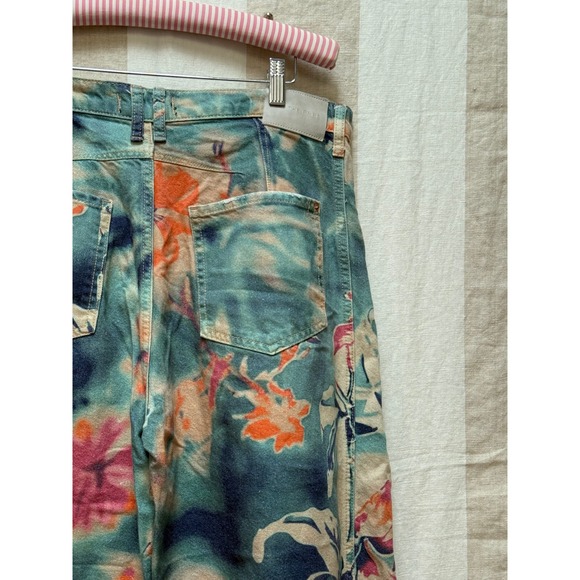 We The Free Printed Good Luck Barrel Jeans Tropical Floral Size 31 FP Sold Out - Picture 8 of 9